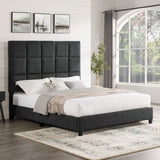 Squares Upholstered Platform Bed - Furniture Home Direct