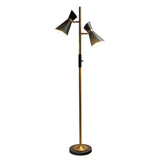 Axis - Floor Lamp With 4 Way Switch Double Spots With Base - Black / Gold - Furniture Home Direct