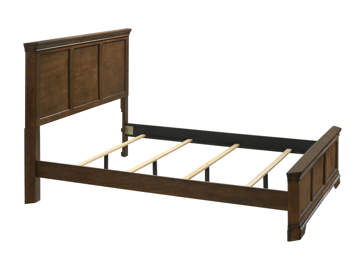 Bedroom Set Queen Bed Solid Wood Traditional Walnut Brown - Furniture Home Direct