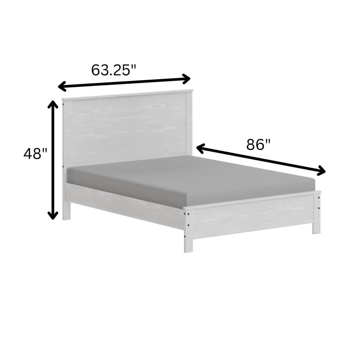Albany - Bed Frame With Headboard, Heavy Duty Modern Rustic Design - Furniture Home Direct