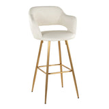 Margarite - Contemporary Fixed Height Barstool With Footrest (Set of 2) With Square - Furniture Home Direct