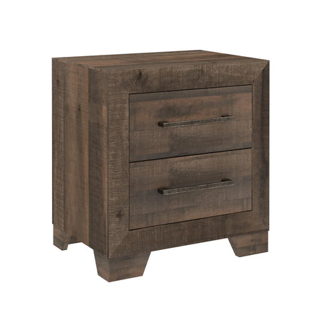 Plinz - 2 Drawer Nightstand - Brown - Furniture Home Direct