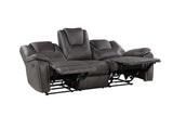 Katrine - 3 Piece Reclining Living Room Set - Charcoal - Furniture Home Direct