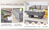 Coffee Table Modern Minimalist Stone Look MDF Textured Gray - Furniture Home Direct