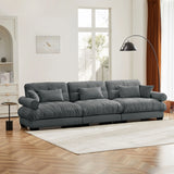 Modern Oversize Sofa With Cloud Like Comfort, Featuring Waist And Throw Pillows - Furniture Home Direct