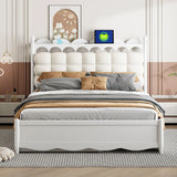 Storage Platform Bed, With 2 Big Drawers, Trundle, One Set Of Sockets & USB Ports - Furniture Home Direct