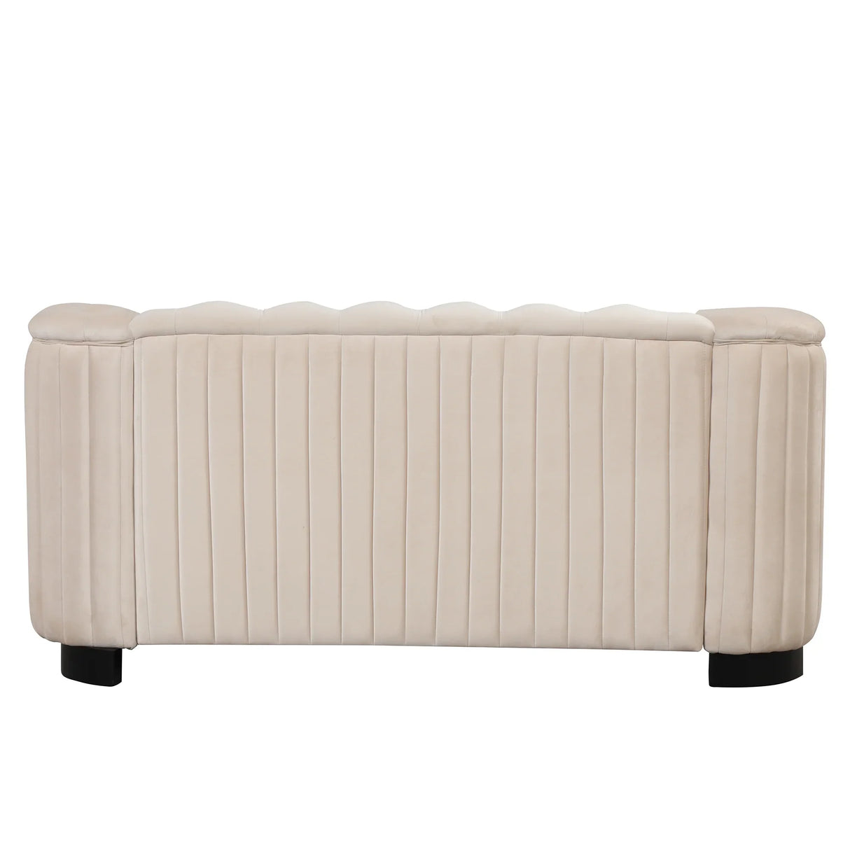 Modern 3-Piece Velvet Upholstered Living Room Set Including Sofa, Love Seat and Chair, Beige - Furniture Home Direct