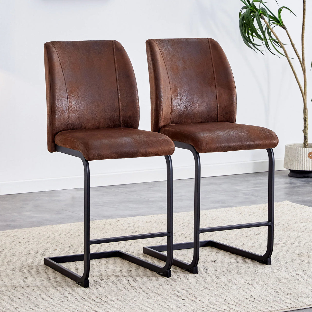Modern Chairs With Cushions And Metal Legs (Set of 2) - Furniture Home Direct