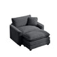Classic Modern Comfortable Single Chair Deep Seat Sofa With Footstool - Furniture Home Direct