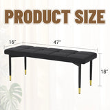 Multifunctional Shoe Bench, Sturdy Metal Legs With Gold Accents - Black - Furniture Home Direct