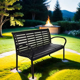 Patio Bench Steel - Black - Furniture Home Direct