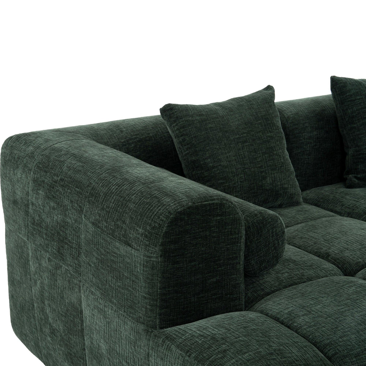Sectional Sofa Modular Tufted Chenille Upholstery Green - Furniture Home Direct