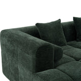 Sectional Sofa Modular Tufted Chenille Upholstery Green - Furniture Home Direct