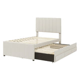 Upholstered Design Platform Bed With Trundle - Furniture Home Direct