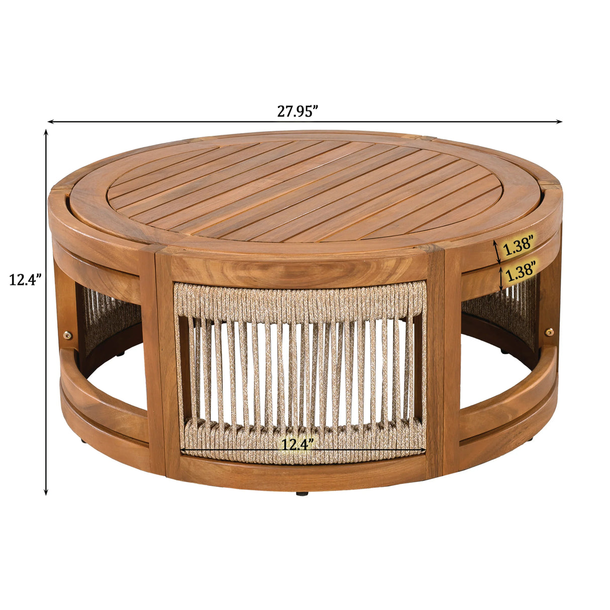 4 Piece Outdoor Set With Barrel Style Chairs - Brown - Furniture Home Direct
