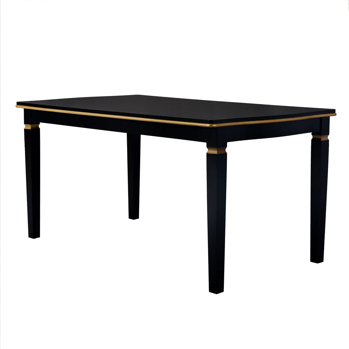 Dining Set With Tufted High Back Chairs And Bench Black - Furniture Home Direct