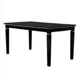 Dining Set With Tufted High Back Chairs And Bench Black - Furniture Home Direct