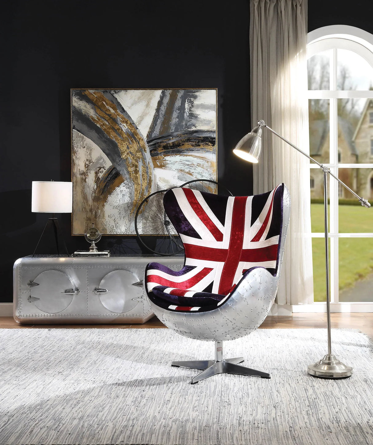 Brancaster - Pattern Accent Chair With Swivel - Multi - Furniture Home Direct