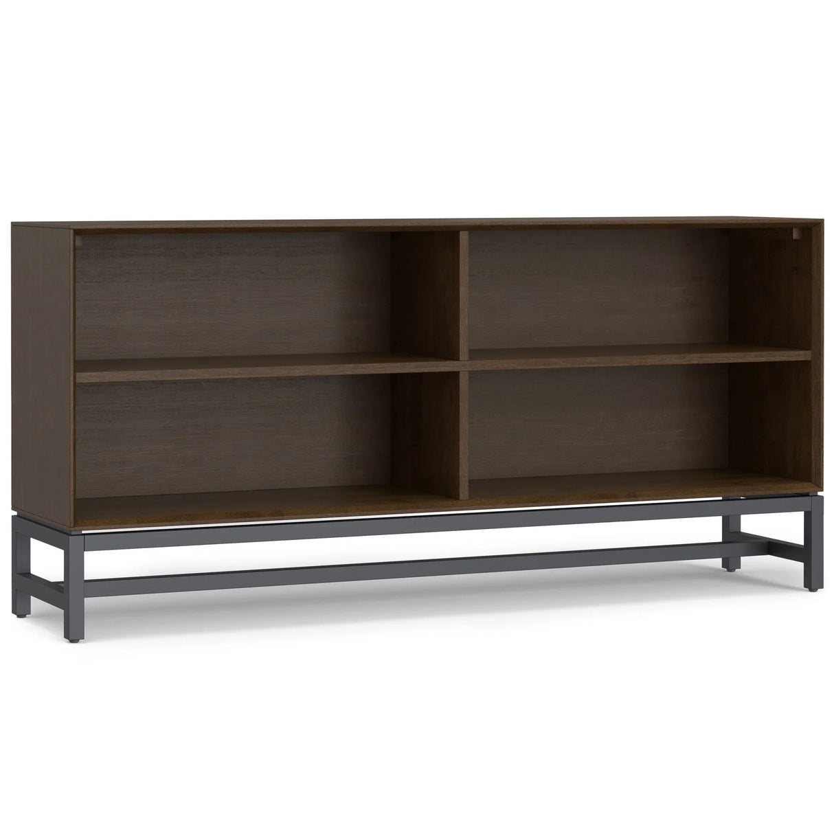 Banting - Low Wide Bookcase - Walnut Brown - Furniture Home Direct