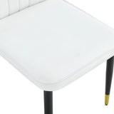 Dining Chairs Set of 4 Modern PU Upholstered Sleek White - Furniture Home Direct
