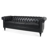Traditional Square Arm Removable Cushion 3 Seater Sofa - Furniture Home Direct