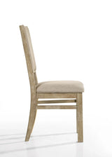 Brutus - Wide Contemporary Fabric Dining Chair (Set of 2) - Reclaimed Wheat - Furniture Home Direct