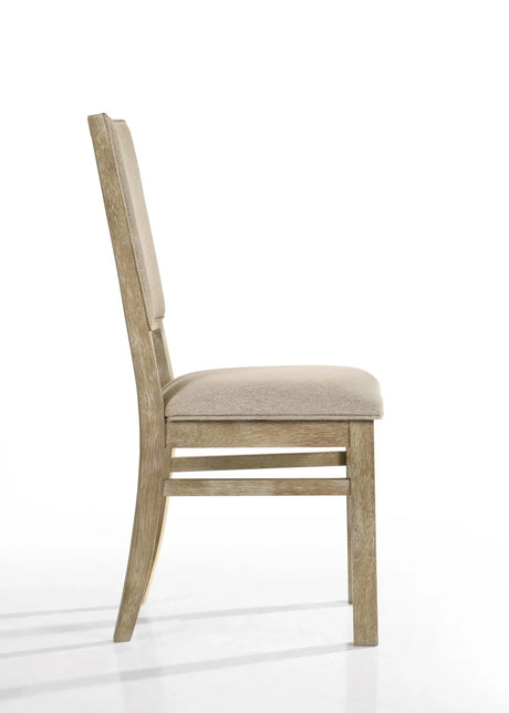 Brutus - Wide Contemporary Fabric Dining Chair (Set of 2) - Reclaimed Wheat - Furniture Home Direct