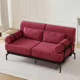 Modern Loveseat Sofa 2 Seater With USB Ports, Cylindrical Armrests - Furniture Home Direct