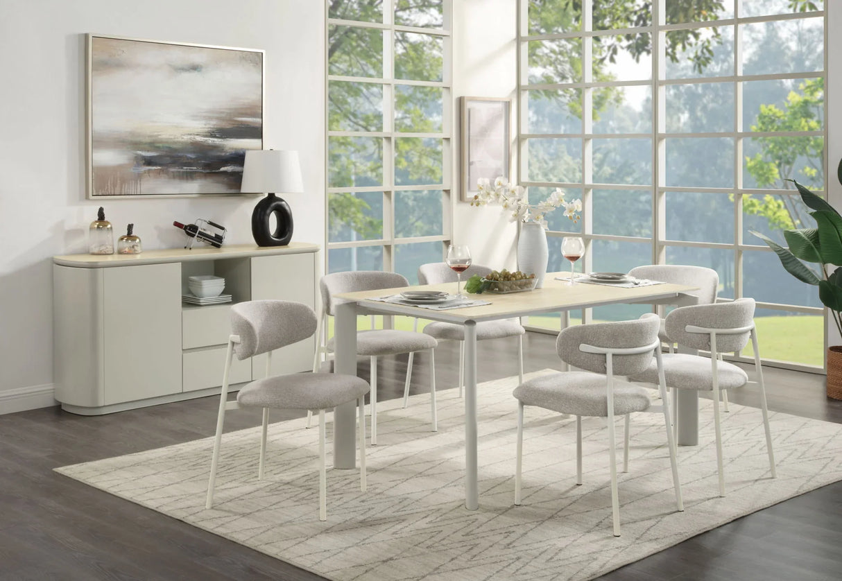 Ingram - Ceramic Top Dining Table - Light Gray - Furniture Home Direct