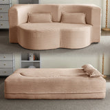 Floor Convertible Sleeper Sofa Bed With 2 Pillows - Furniture Home Direct