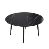 Modern Man-Made Stone Round Dining Table-Position For 6 People - Furniture Home Direct
