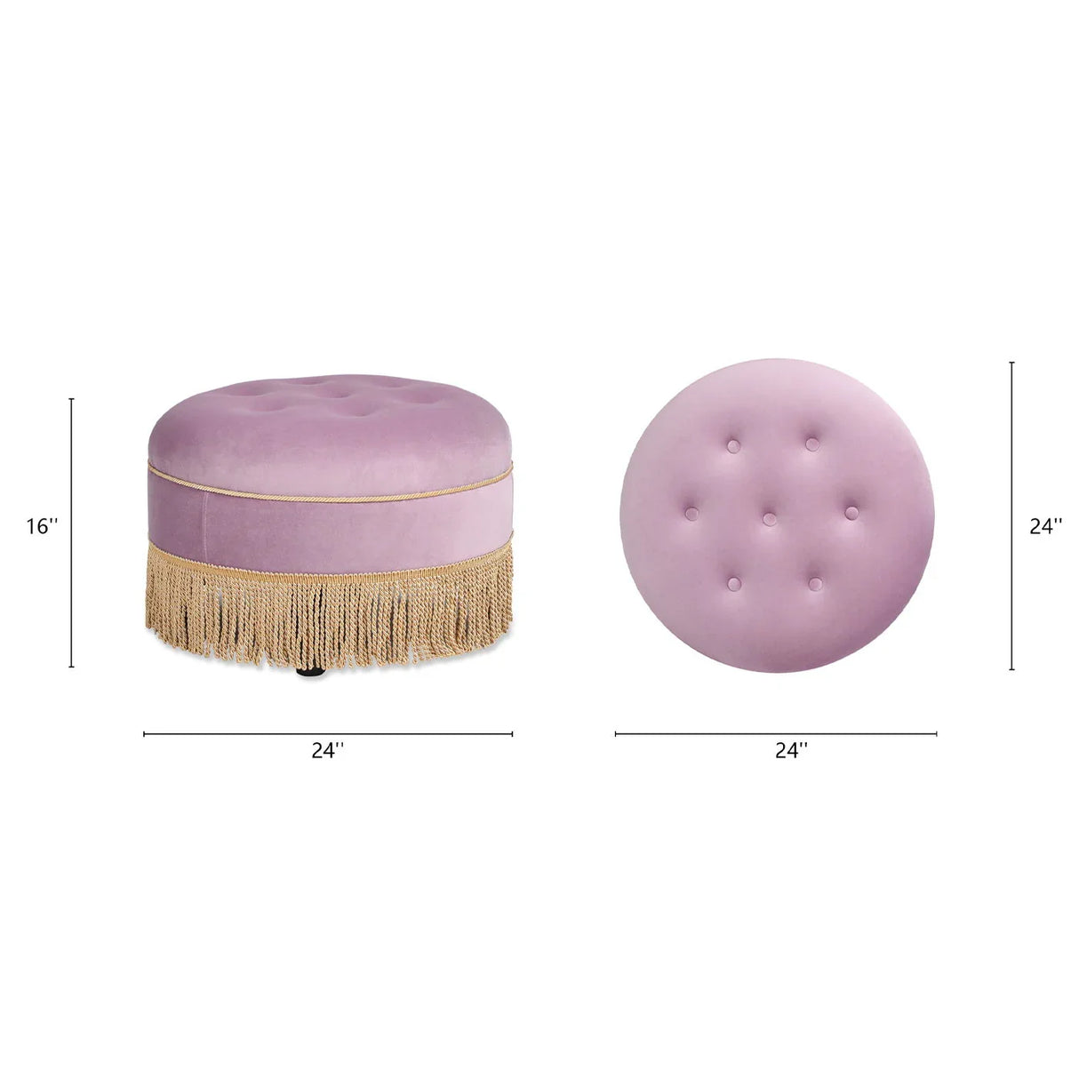 Yolanda - Round Upholstered Accent Ottoman - Furniture Home Direct