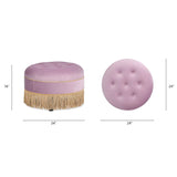 Yolanda - Round Upholstered Accent Ottoman - Furniture Home Direct