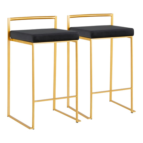 Fuji - Contemporary / Glam Design Counter Stool (Set of 2) - Furniture Home Direct