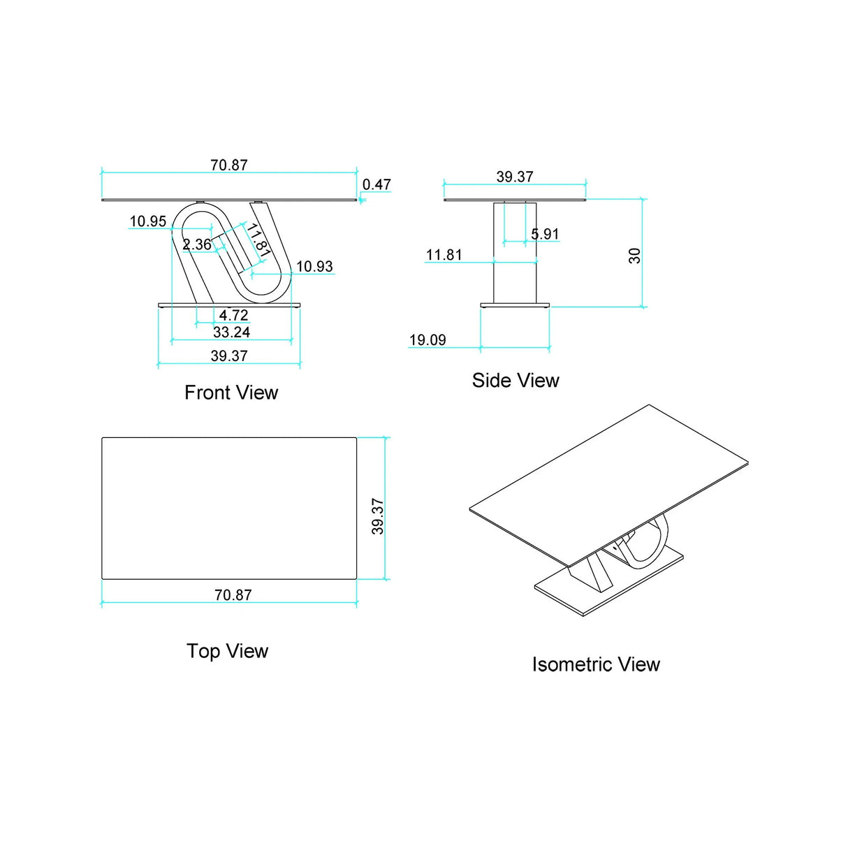 Anne - Dining Table - White / Gray - Furniture Home Direct