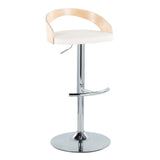 Grotto - Contemporary Adjustable Barstool, Swivel With Rounded T Footrest (Set of 2) - Furniture Home Direct