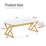 Modern Rock Slab Coffee Table With Metal Legs - Furniture Home Direct