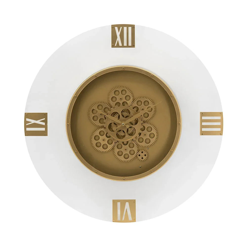 Round Moving Gear Roman Numeral Clock - Multicolor - Furniture Home Direct