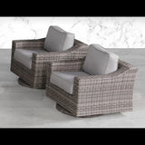 Elegant Swivel Patio Chair With Luxurious Cushions Perfect For Outdoor Relaxation (Set of 2) - Gray Mix - Furniture Home Direct