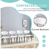 Dining Chairs Set Of 4 Modern Upholstered Metal Legs White - Furniture Home Direct
