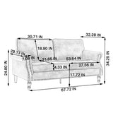 Rolled Arm Sofa With Nailhead Trim With Wooden Legs - Furniture Home Direct