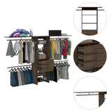 Closet System With Adjustable Shelving Drawers Dark Walnut - Furniture Home Direct