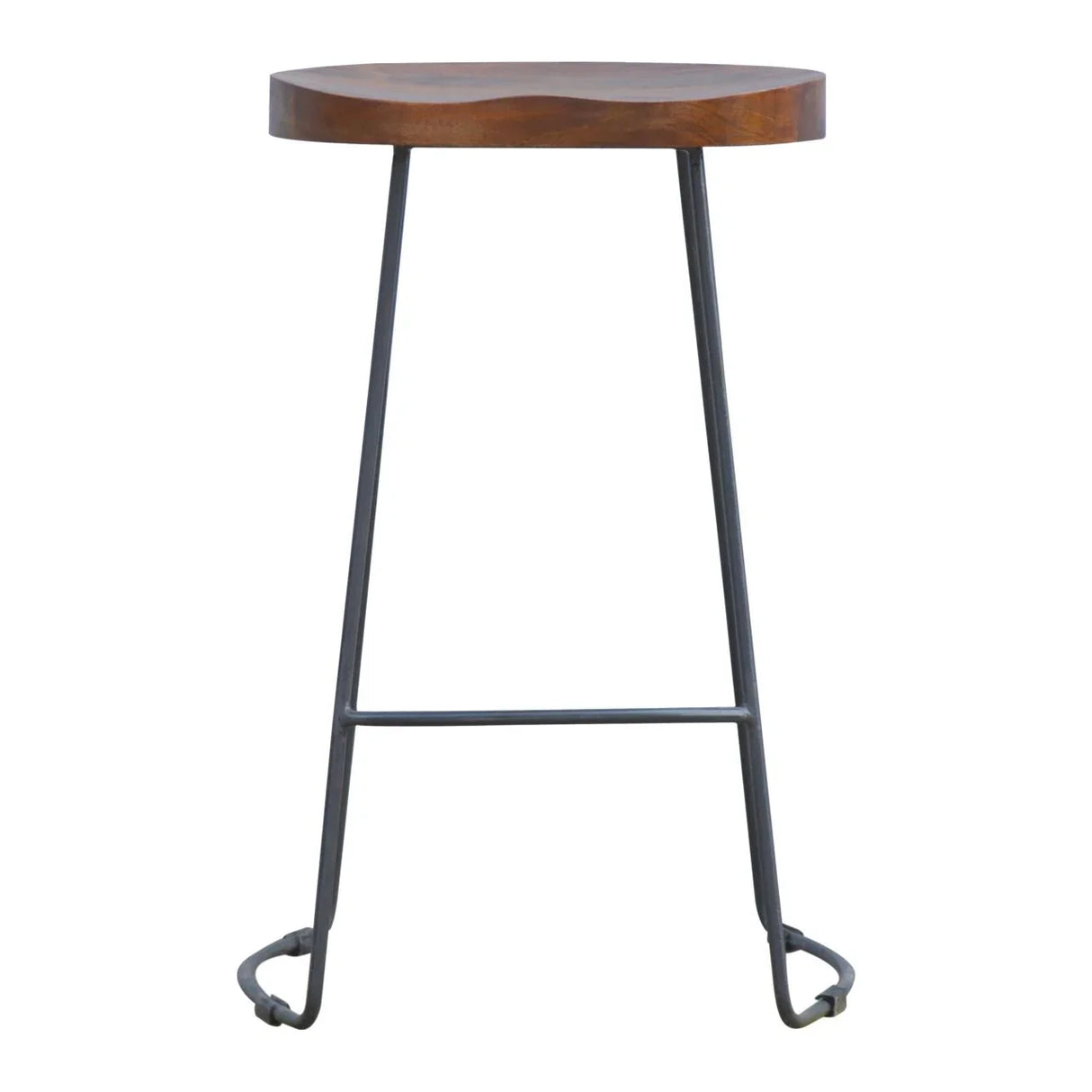 Industrial Chunky Bar Stool - Chestnut - Furniture Home Direct
