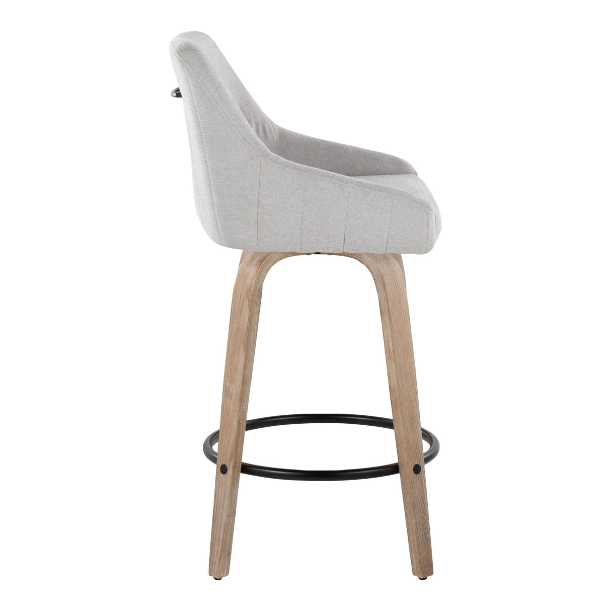 Hannah - Transitional Fixed Height Counter Stool With Swivel With Round Footrest (Set of 2) - Furniture Home Direct