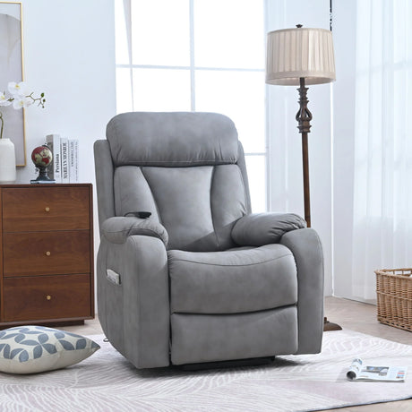 Lift Chair Recliner For Elderly Power Remote Control Recliner Sofa Relax Soft Chair Anti-Skid Australia Cashmere Fabric Furniture Living Room - Furniture Home Direct