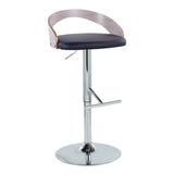 Grotto - Contemporary Adjustable Height Barstool With Swivel With Straight T Footrest (Set of 2) - Furniture Home Direct