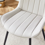 Dining Chairs Set Modern Upholstered PU Leather Gray - Furniture Home Direct