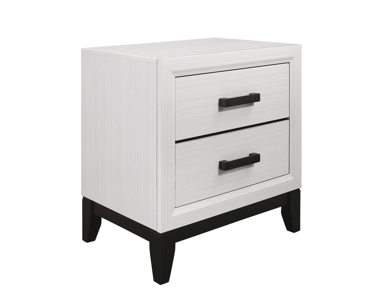 Queen Bedroom Set Transitional Style Rubber Wood White - Furniture Home Direct