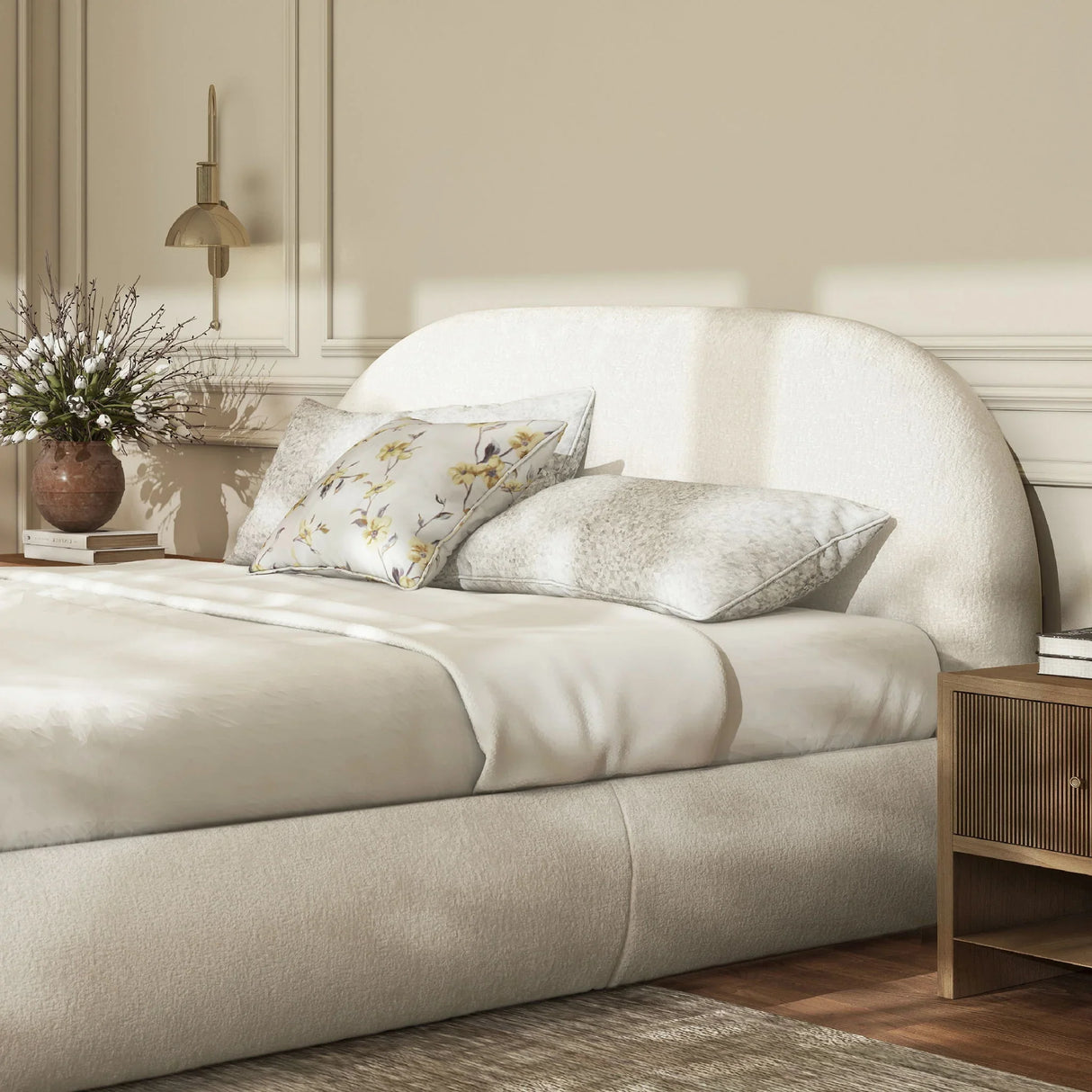Archie Puffy Grounded - Upholstered Platform Bed - Furniture Home Direct