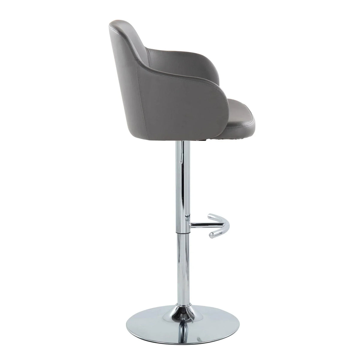 Boyne - Contemporary Adjustable Barstool With Swivel & Rounded T Footrest (Set of 2) - Furniture Home Direct